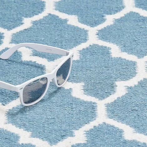 UNAMOURDETAPIS Tapis Kilim 170x240 Cm Rectangulaire AFRIRA Bleu Salon Tissé à La Main - Bleu 4 UNAMOURDETAPIS Tapis Kilim 170x240 Cm Rectangulaire AFRIRA Bleu Salon Tissé à La Main - Bleu – Image 4