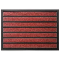 ID MAT - Tapis Combi Absorbant Grattant Rouge - 40 X 60 Cm