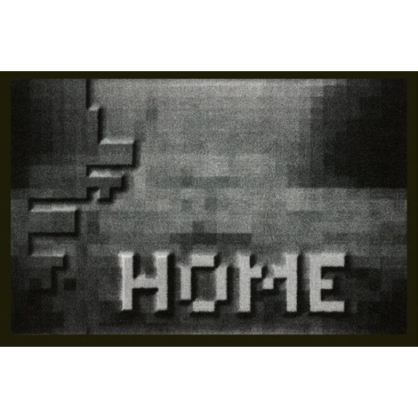 Tapis Anti-poussière En Polyamide Coloris Noir Acier Motif Home - Dim : 40 X 60 Cm - PEGANE - 1 Tapis Anti-poussière En Polyamide Coloris Noir Acier Motif Home - Dim : 40 X 60 Cm - PEGANE -