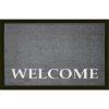Tapis Anti-poussière En Polyamide Motif Welcome Blanc - Dim : 40 X 60 Cm- PEGANE -