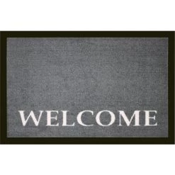 Tapis Anti-poussière En Polyamide Motif Welcome Blanc - Dim : 40 X 60 Cm- PEGANE -