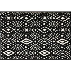Tapis Anti-poussière Ikat En Polyamide - Dim : 40 X 60 Cm- PEGANE -