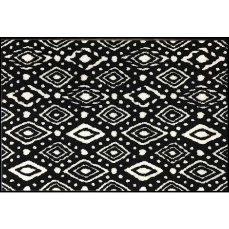 Tapis Anti-poussière Ikat En Polyamide - Dim : 40 X 60 Cm- PEGANE - 1 Tapis Anti-poussière Ikat En Polyamide - Dim : 40 X 60 Cm- PEGANE -