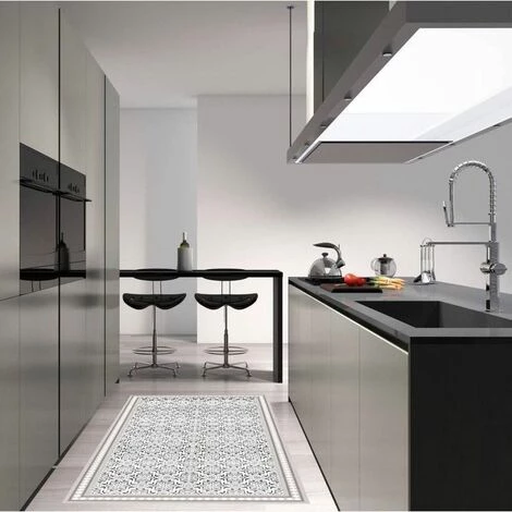 MATTEO Tapis Intérieur Extérieur En Vinyle Carreaux Marocains 140 X 70 Cm Beige - Beige 2 MATTEO Tapis Intérieur Extérieur En Vinyle Carreaux Marocains 140 X 70 Cm Beige - Beige – Image 2