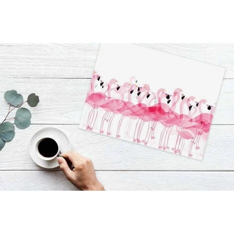 MATTEO Set De Table En Vinyle Flamants Roses Unitaire Rose - Rose 2 MATTEO Set De Table En Vinyle Flamants Roses Unitaire Rose - Rose – Image 2