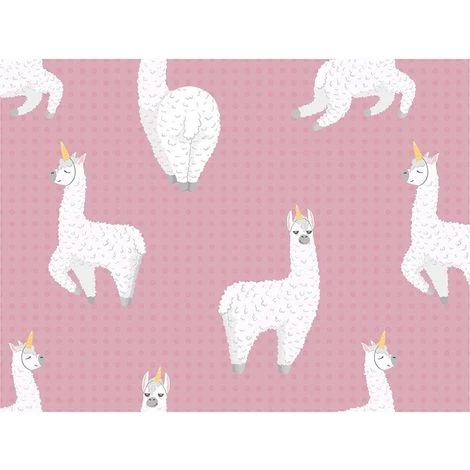 MATTEO Set De Table En Vinyle Lama Unitaire Rose - Rose 1 MATTEO Set De Table En Vinyle Lama Unitaire Rose - Rose